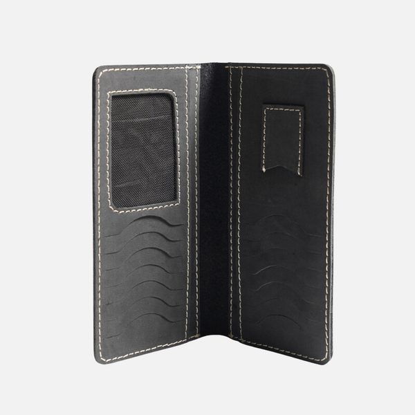 Classic Black Leather Long Wallet