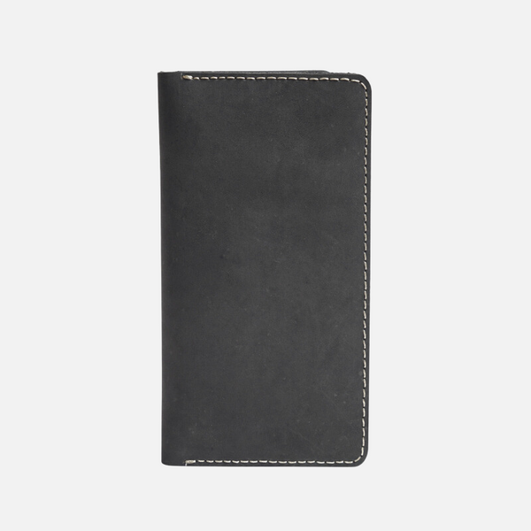 Classic Black Leather Long Wallet